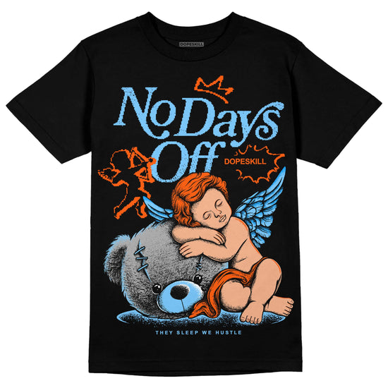 Dunk Low Futura University Blue DopeSkill T-Shirt New No Days Off Graphic Streetwear - Black