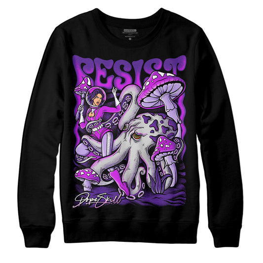 Jordan 13 Court Purple DopeSkill Sweatshirt Resist Graphic Streetwear  - Black