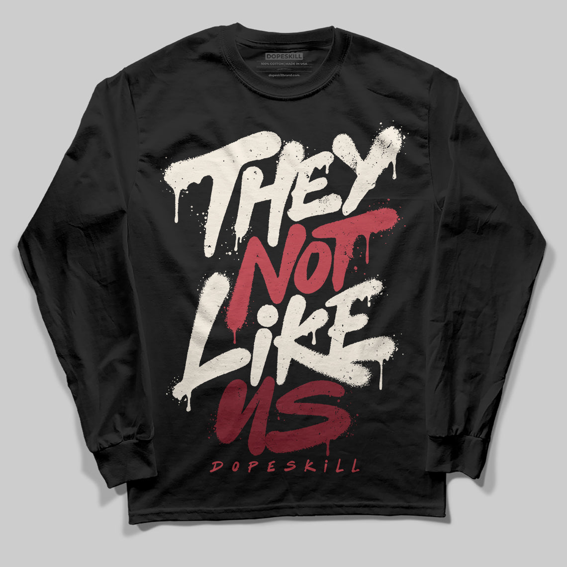 Jordan 4 “Sierra Red" DopeSkill Long Sleeve T-Shirt They Not Like Us Graphic Streetwear - black