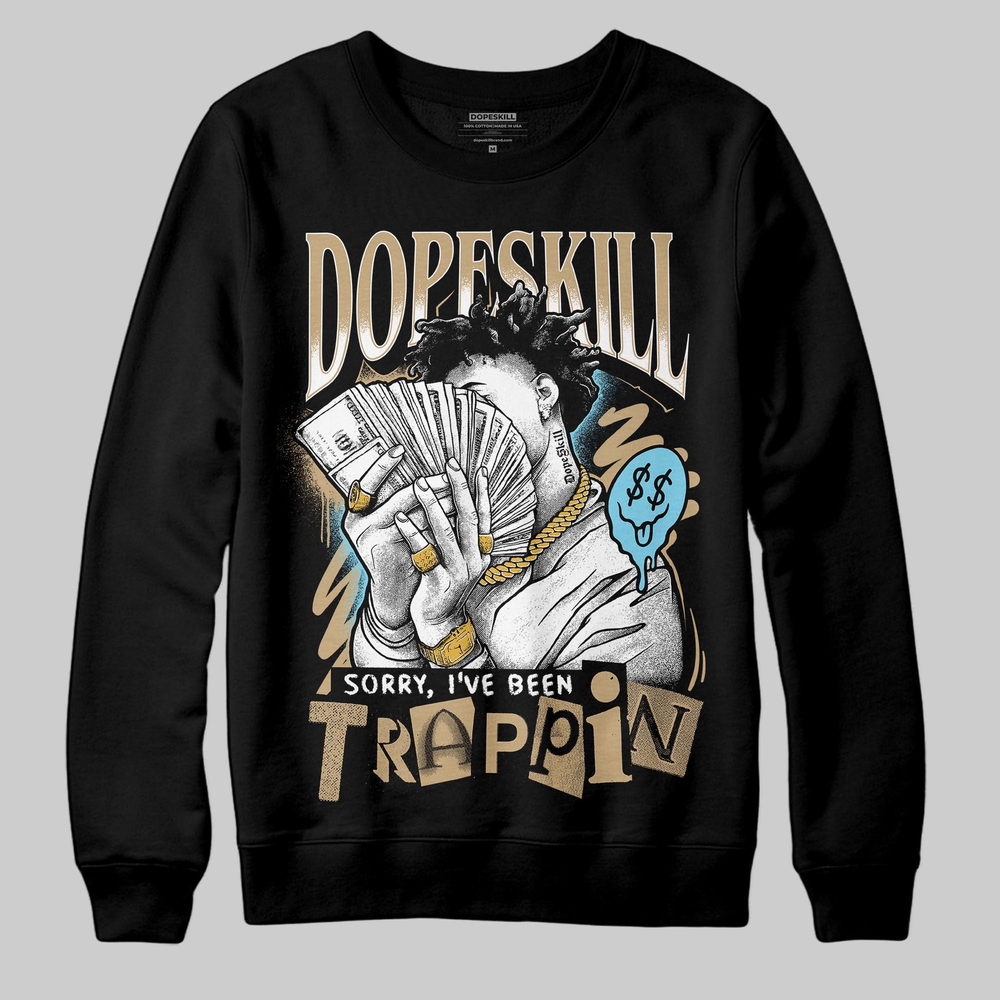 Jordan 11 City Pack “H-Town” DopeSkill Sweatshirt Sorry I've Been Trappin Graphic Streetwear - Black
