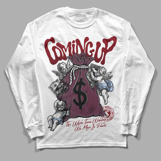 Jordan 5 Retro Burgundy (2023) DopeSkill Long Sleeve T-Shirt Money Bag Coming Up Graphic Streetwear - White