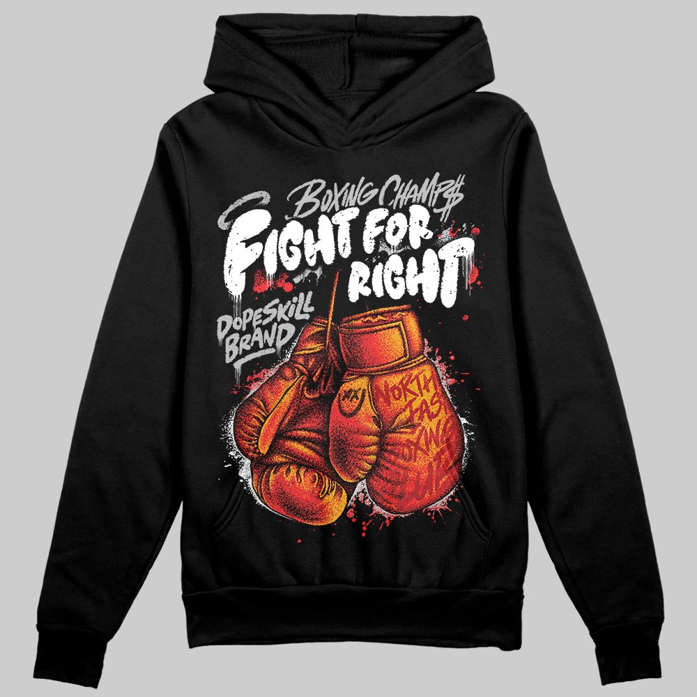 Black and White Sneakers DopeSkill Hoodie Sweatshirt Fight For Right Graphic Streetwear - Black