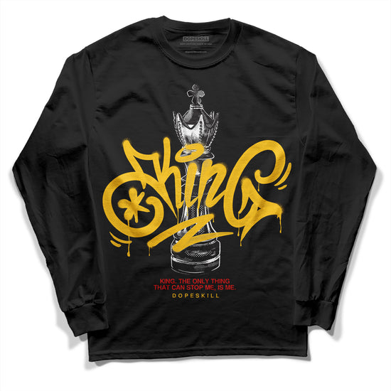 Yellow Sneakers DopeSkill Long Sleeve T-Shirt King Chess Graphic Streetwear - Black