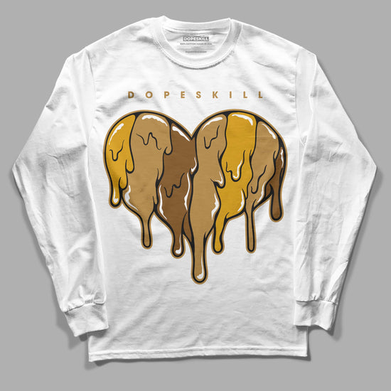 Jordan 13 Wheat 2023 DopeSkill Long Sleeve T-Shirt Slime Drip Heart Graphic Streetwear - WHite