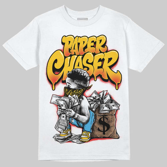Yellow Sneakers DopeSkill T-Shirt Paper Chaser Boy Graphic Streetwear - White
