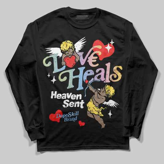 Jordan 5 “Year of the Snake” DopeSkill Long Sleeve T-Shirt New Love Heals Graphic Streetwear - Black