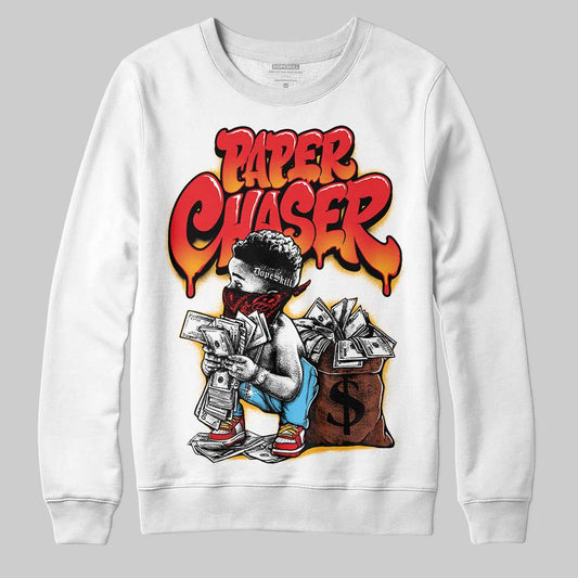 Red Sneakers DopeSkill Sweatshirt Paper Chaser Boy Graphic Streetwear - White