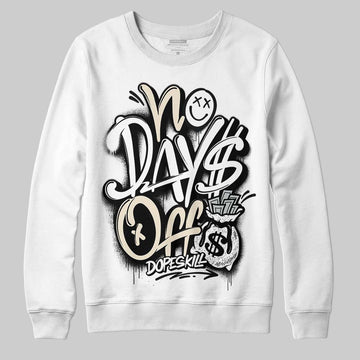 Jordan 5 Retro Reverse Metallic DopeSkill Sweatshirt No Days Off Graphic Streetwear - White