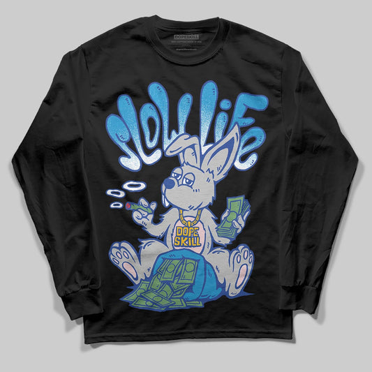 Royal Blue Sneakers DopeSkill Long Sleeve T-Shirt Slow Life Graphic Streetwear  - black