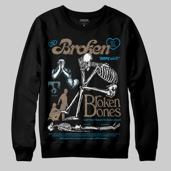 Jordan 3 GS “We Outside” DopeSkill Sweatshirt Broken Bones Graphic Streetwear - Black