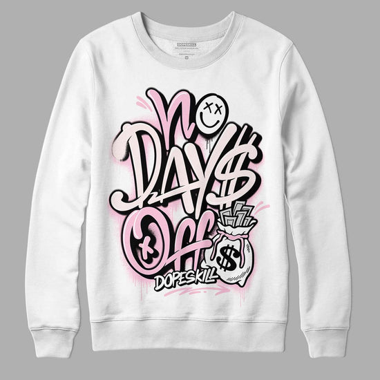 Dunk Low LX Pink Foam DopeSkill Sweatshirt No Days Off Graphic Streetwear - White