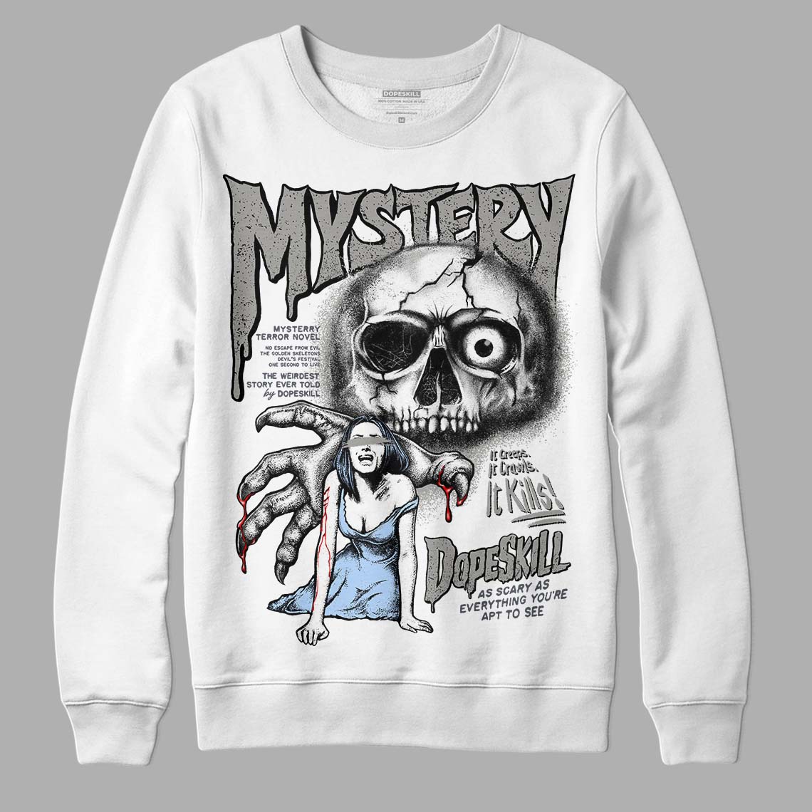 Jordan 6 Retro Cool Grey DopeSkill Sweatshirt Mystery Ghostly Grasp Graphic Streetwear - White 