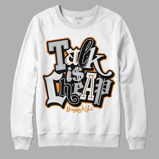 Dunk Low Cool Grey DopeSkill Sweatshirt Talk Is Chip Graphic Streetwear - White 