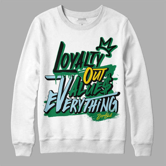 Jordan 5 “Lucky Green” DopeSkill Sweatshirt LOVE Graphic Streetwear - White