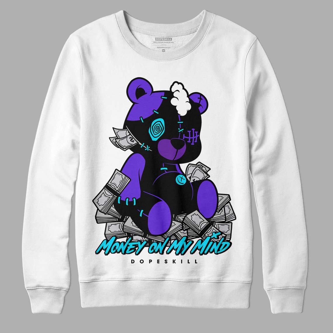 Jordan 6 "Aqua" DopeSkill Sweatshirt MOMM Bear Graphic Streetwear - White 