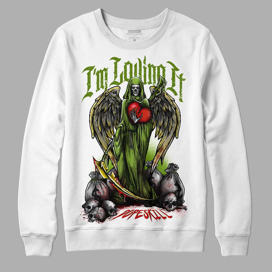 Dunk Low 'Chlorophyll' DopeSkill Sweatshirt New I'm Loving It Graphic Streetwear - White