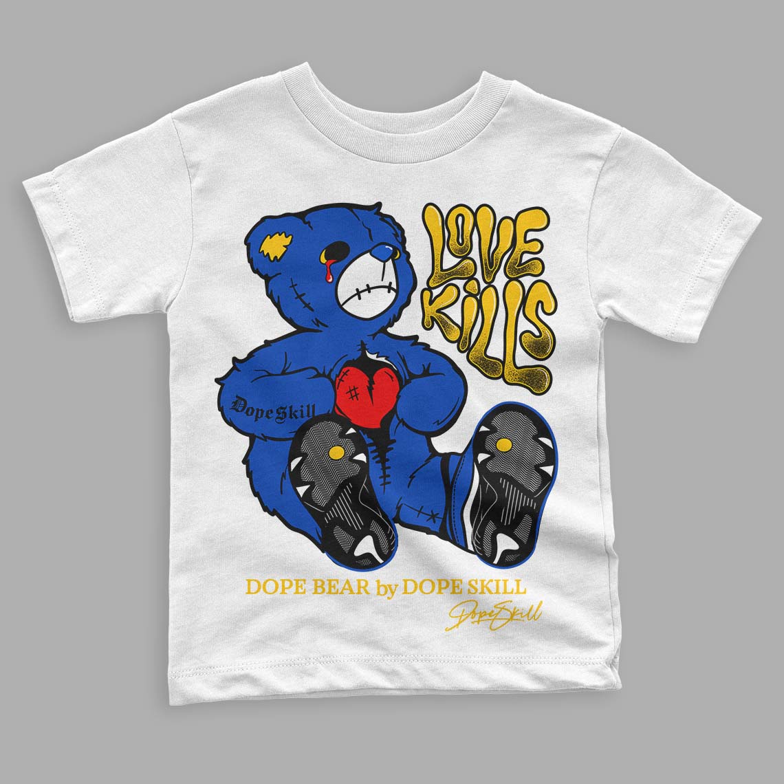 Jordan 14 “Laney” DopeSkill Toddler Kids T-shirt Love Kills Graphic Streetwear - White