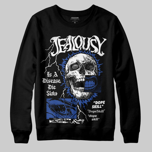 Royal Blue Sneakers DopeSkill Sweatshirt Jealousy Graphic Streetwear - Black