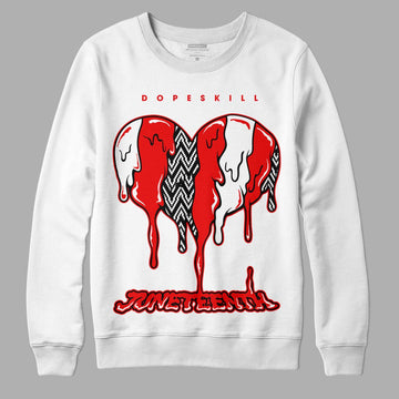 Jordan 12 “Cherry” DopeSkill Sweatshirt Juneteenth Heart Graphic Streetwear - White 