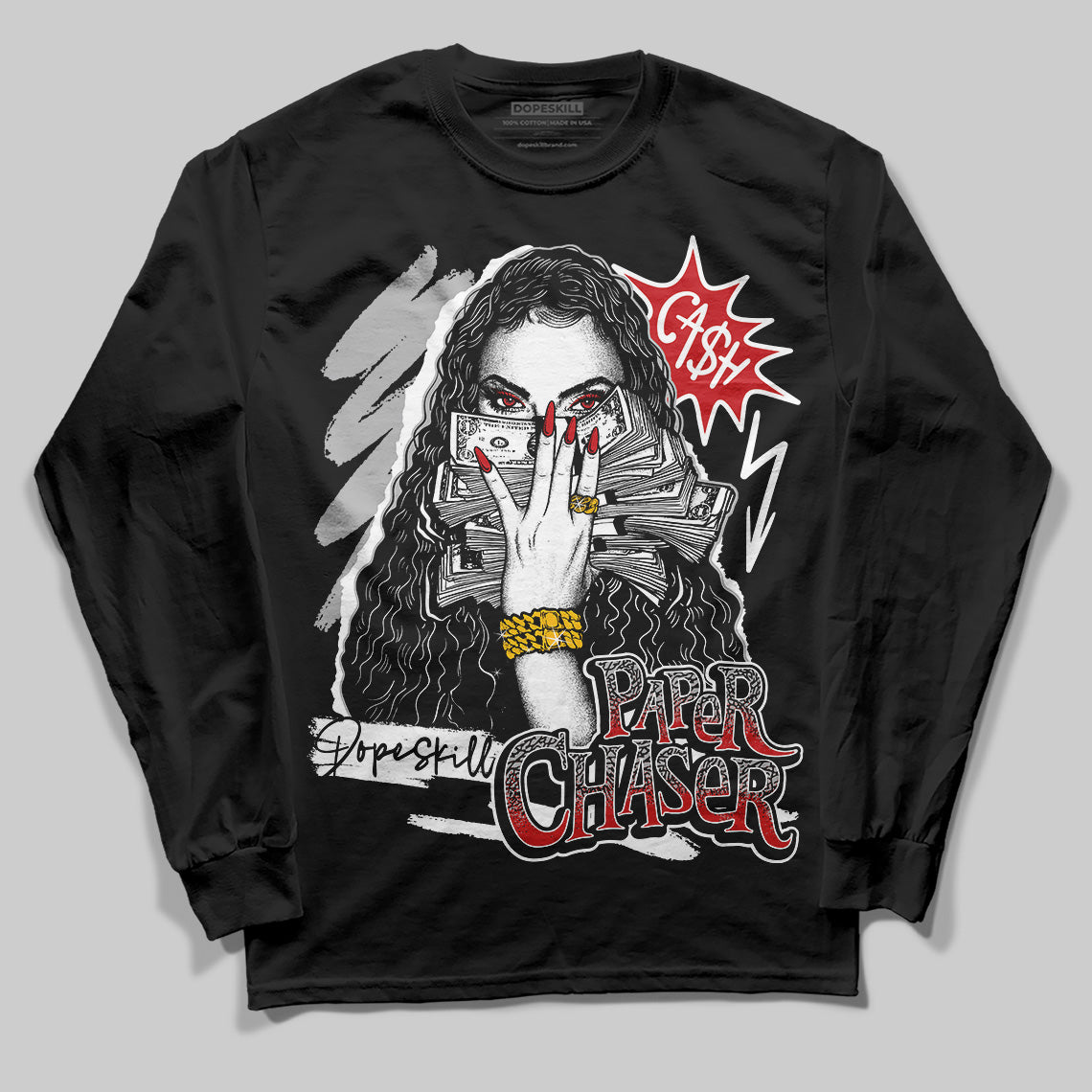 Jordan 3 OG “Black Cement” DopeSkill Long Sleeve T-Shirt NPC Graphic Streetwear - Black