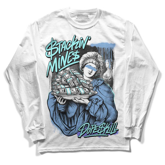 University Blue Sneakers DopeSkill Long Sleeve T-Shirt Stackin Mines Graphic Streetwear - White