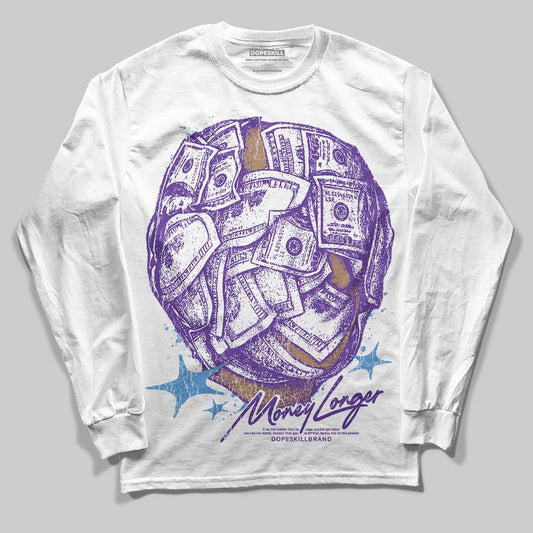 PURPLE Sneakers DopeSkill Long Sleeve T-Shirt Money Longer Graphic Streetwear - White
