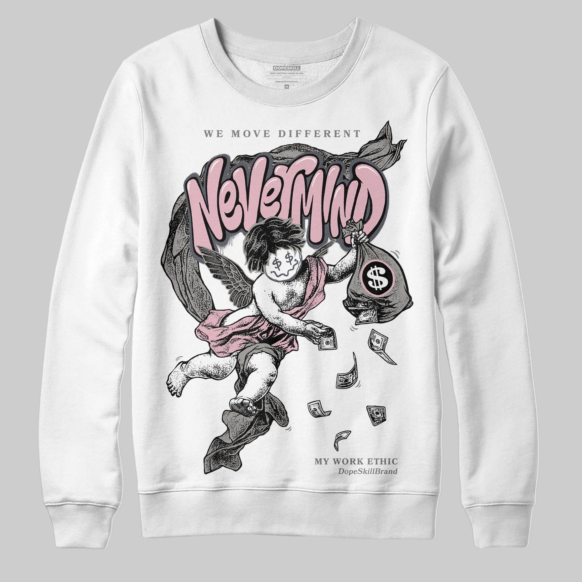 Air Max 95 OG “Pink Foam” DopeSkill Sweatshirt Nevermind Graphic Streetwear - White