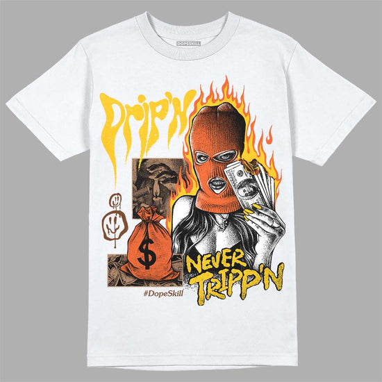 Yellow Sneakers DopeSkill T-Shirt Drip'n Never Tripp'n Graphic Streetwear - White