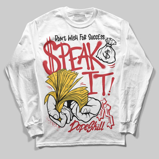 Jordan 14 Retro Ferrari (2025) DopeSkill Long Sleeve T-Shirt Speak It Graphic Streetwear - White