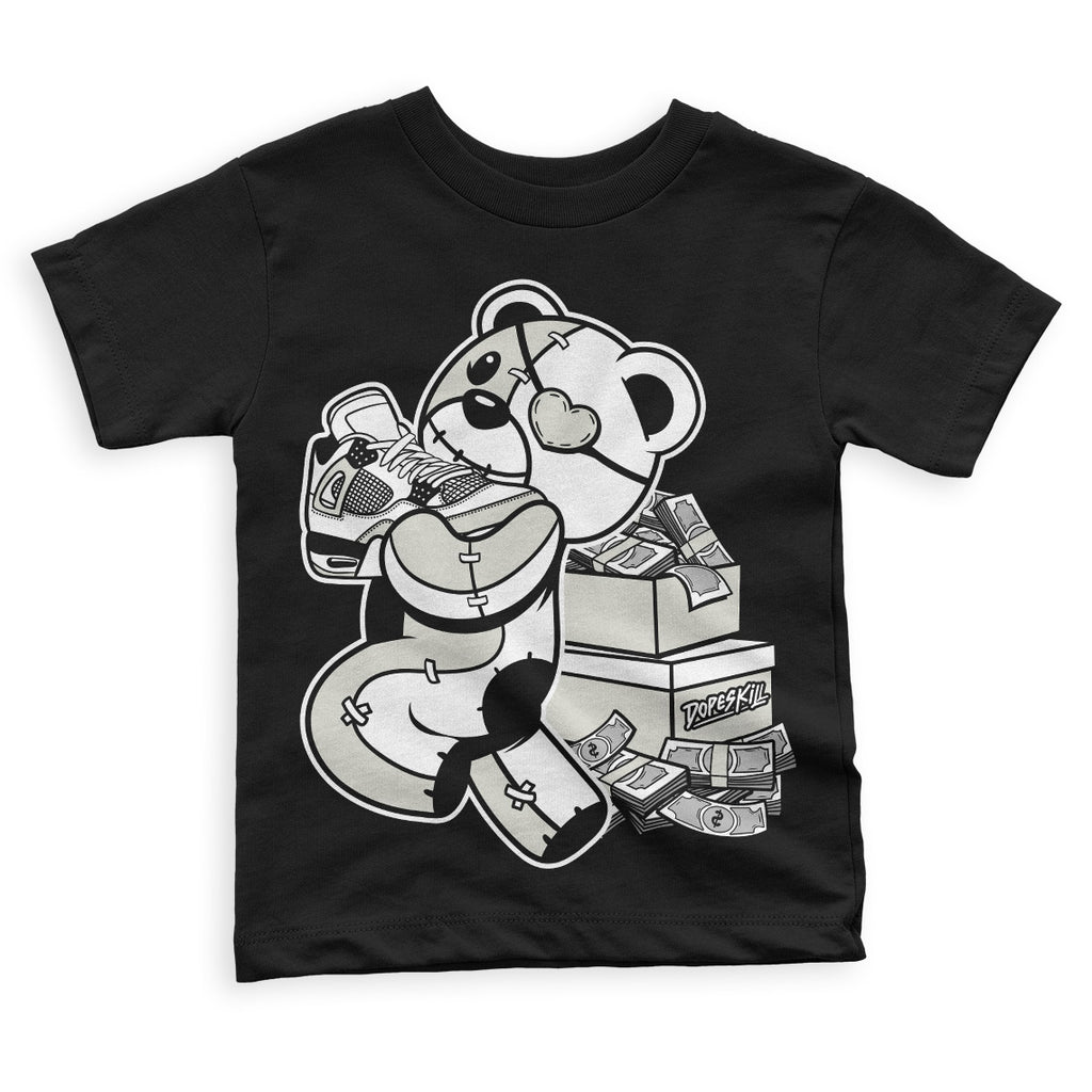 Jordan 4 Military Black DopeSkill Toddler Kids T-shirt Bear Steals Sneaker Graphic Streetwear - Black