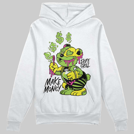 Neon Green Sneakers DopeSkill Hoodie Sweatshirt Make Money Graphic Streetwear - White
