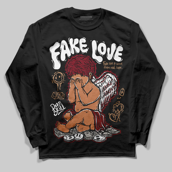 Adidas SAMBA OG ‘Collegiate Burgundy’ DopeSkill Long Sleeve T-Shirt False Love Graphic Streetwear - Black