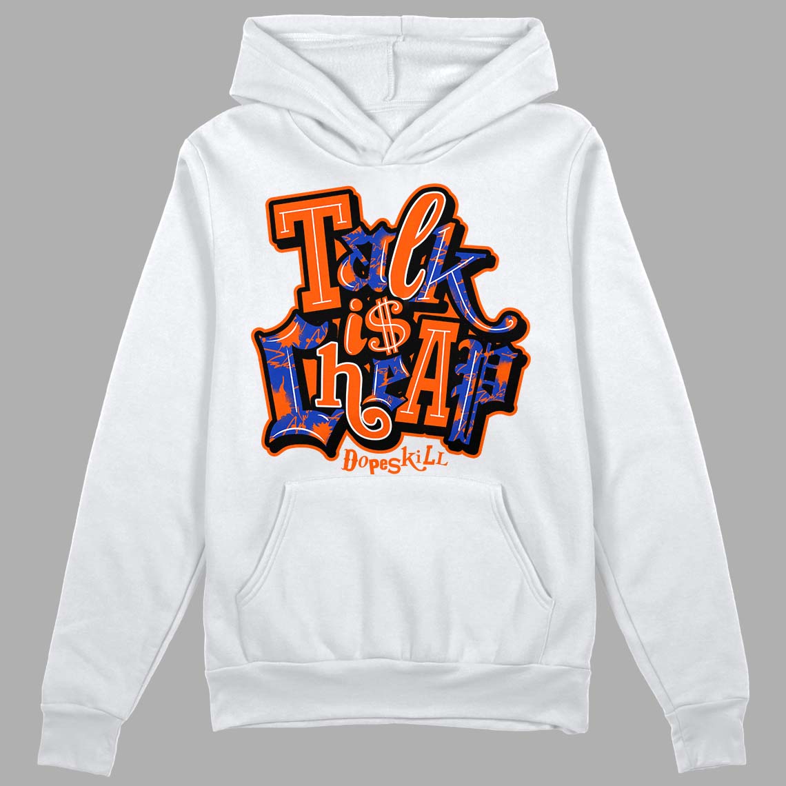 Dunk Low Futura Orange Blaze DopeSkill Hoodie Sweatshirt Talk Is Chip Graphic Streetwear - White