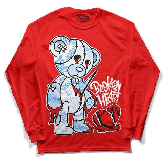 Jordan 11 Retro Cherry DopeSkill Varsity Red Long Sleeve T-Shirt Broken Heart Graphic Streetwear