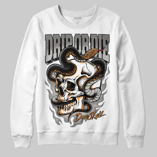 Grey Sneakers DopeSkill Sweatshirt Drip or Die Graphic Streetwear - White 