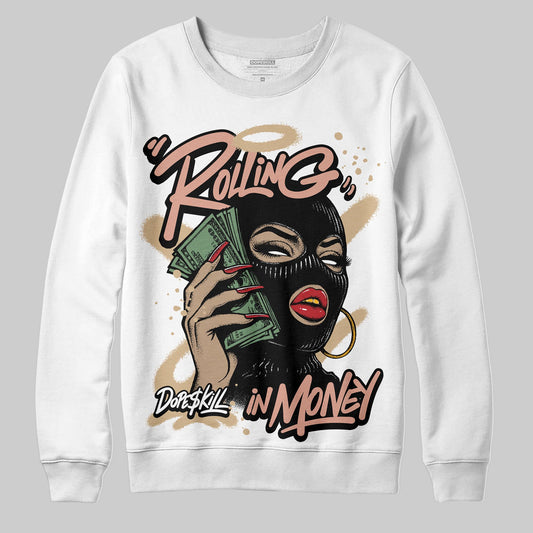 TAN Sneakers DopeSkill Sweatshirt Rolling in Money Graphic Streetwear - White 