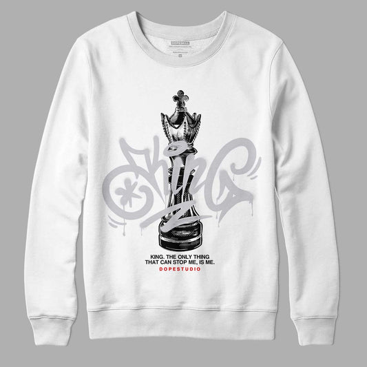 Jordan 2 Retro "Black Cement" DopeSkill Sweatshirt King Chess Graphic Streetwear - White