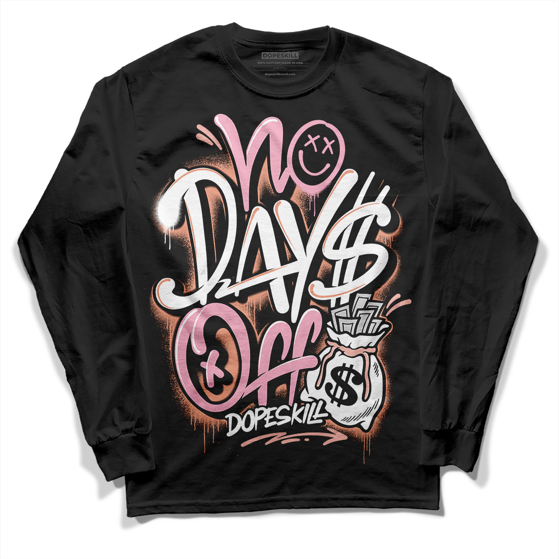 Jordan 11 Low “Legend Pink” DopeSkill Long Sleeve T-Shirt No Days Off Graphic Streetwear - Black