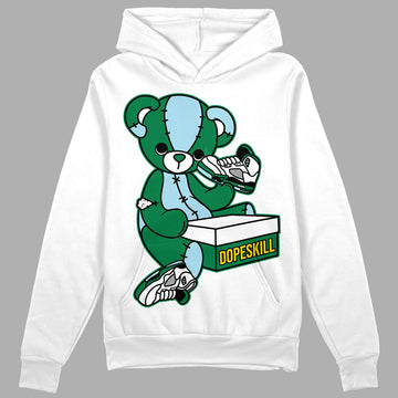 Jordan 5 “Lucky Green” DopeSkill Hoodie Sweatshirt Sneakerhead BEAR Graphic Streetwear - White