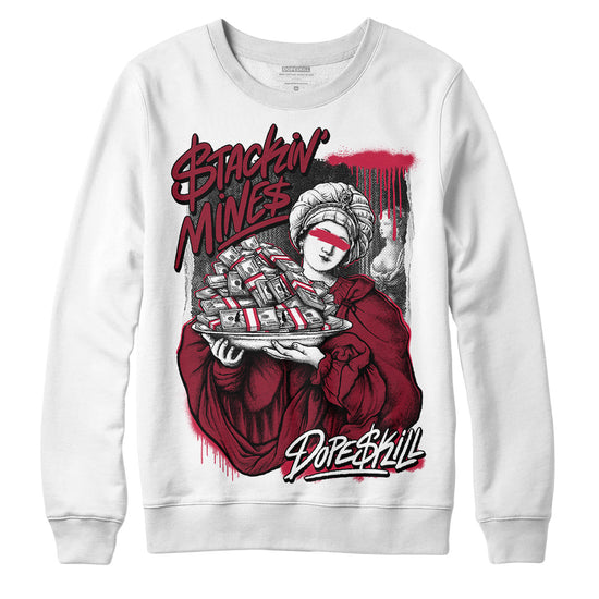 Jordan 1 Retro High '85 OG Metallic Burgundy DopeSkill Sweatshirt Stackin Mines Graphic Streetwear - White