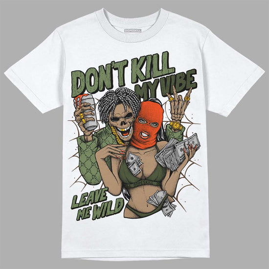 Olive Sneakers DopeSkill T-Shirt Don't Kill My Vibe Graphic Streetwear - White 