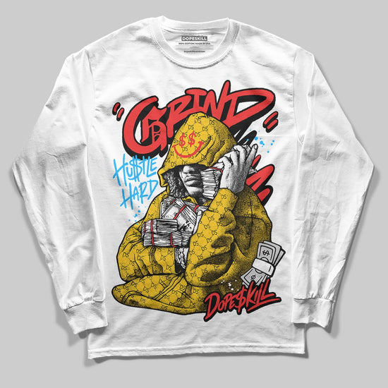 Yellow Sneakers DopeSkill Long Sleeve T-Shirt Grind Pray Graphic Streetwear - White 