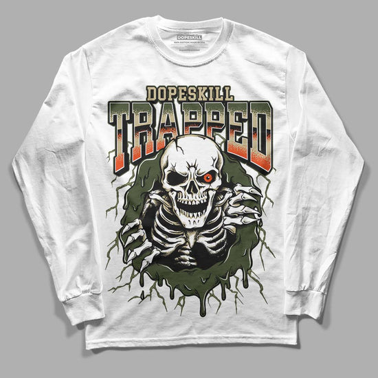 Olive Sneakers DopeSkill Long Sleeve T-Shirt Trapped Halloween Graphic Streetwear - White