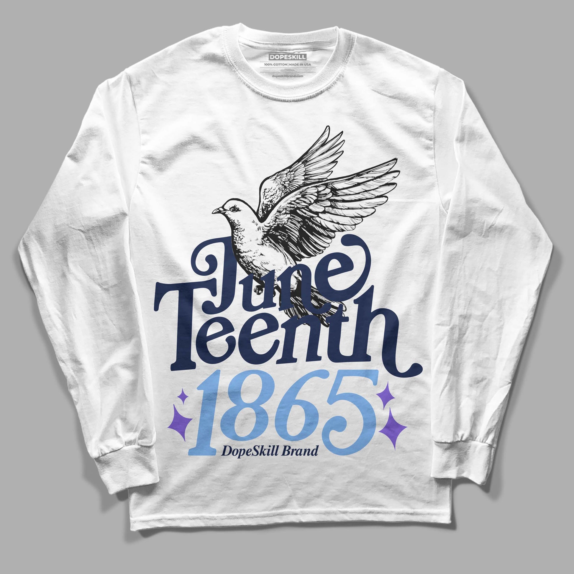 Jordan 5 SE “Georgetown” DopeSkill Long Sleeve T-Shirt Juneteenth 1865 Graphic Streetwear