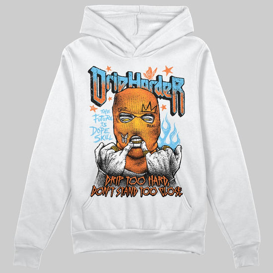 Orange, Black and White Sneakers DopeSkill Hoodie Sweatshirt Drip Harder Graphic Streetwear - White 