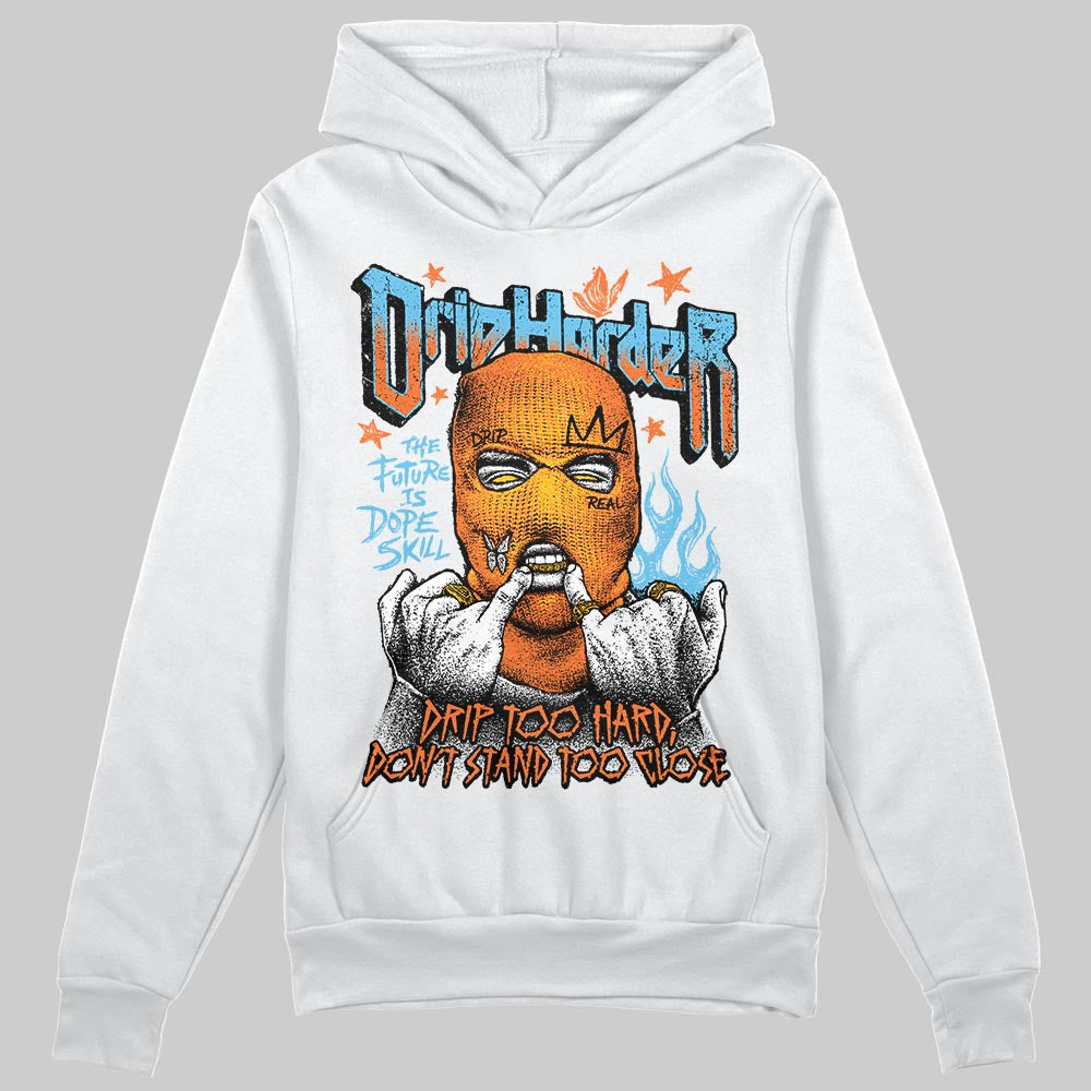Orange, Black and White Sneakers DopeSkill Hoodie Sweatshirt Drip Harder Graphic Streetwear - White 