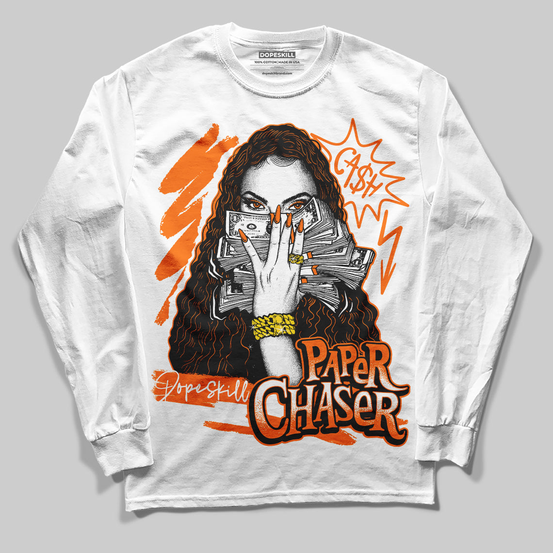 Dunk Low 'Magma Orange' DopeSkill Long Sleeve T-Shirt NPC Graphic Streetwear - White