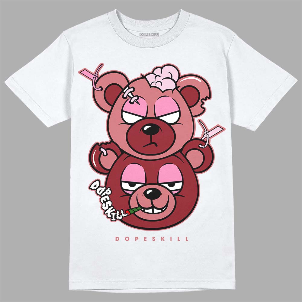 Valentine's Day Collection DopeSkill T-Shirt New Double Bear Graphic Streetwear - White