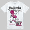 Rick Owens Pink Leather Low Sneakers DopeSkill T-Shirt Play together, Stay together Graphic Streetwear - White