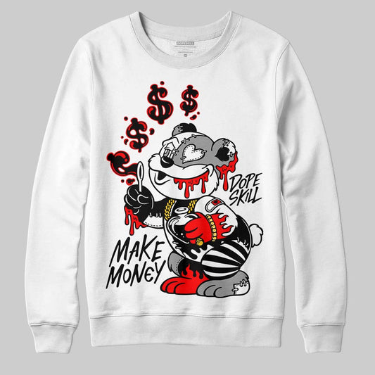 Black and White Sneakers DopeSkill Sweatshirt Make Money Graphic Streetwear - White 